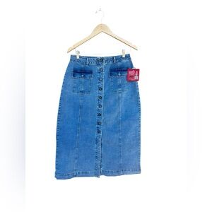 Reba Women’s Denim A-Line Stretch Pockets Size 6 NWT Cottagecore Country Cowgirl